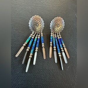 QT Quoc Turquoise Co Sterling Dangle s Native American Indian  piercing Earrings